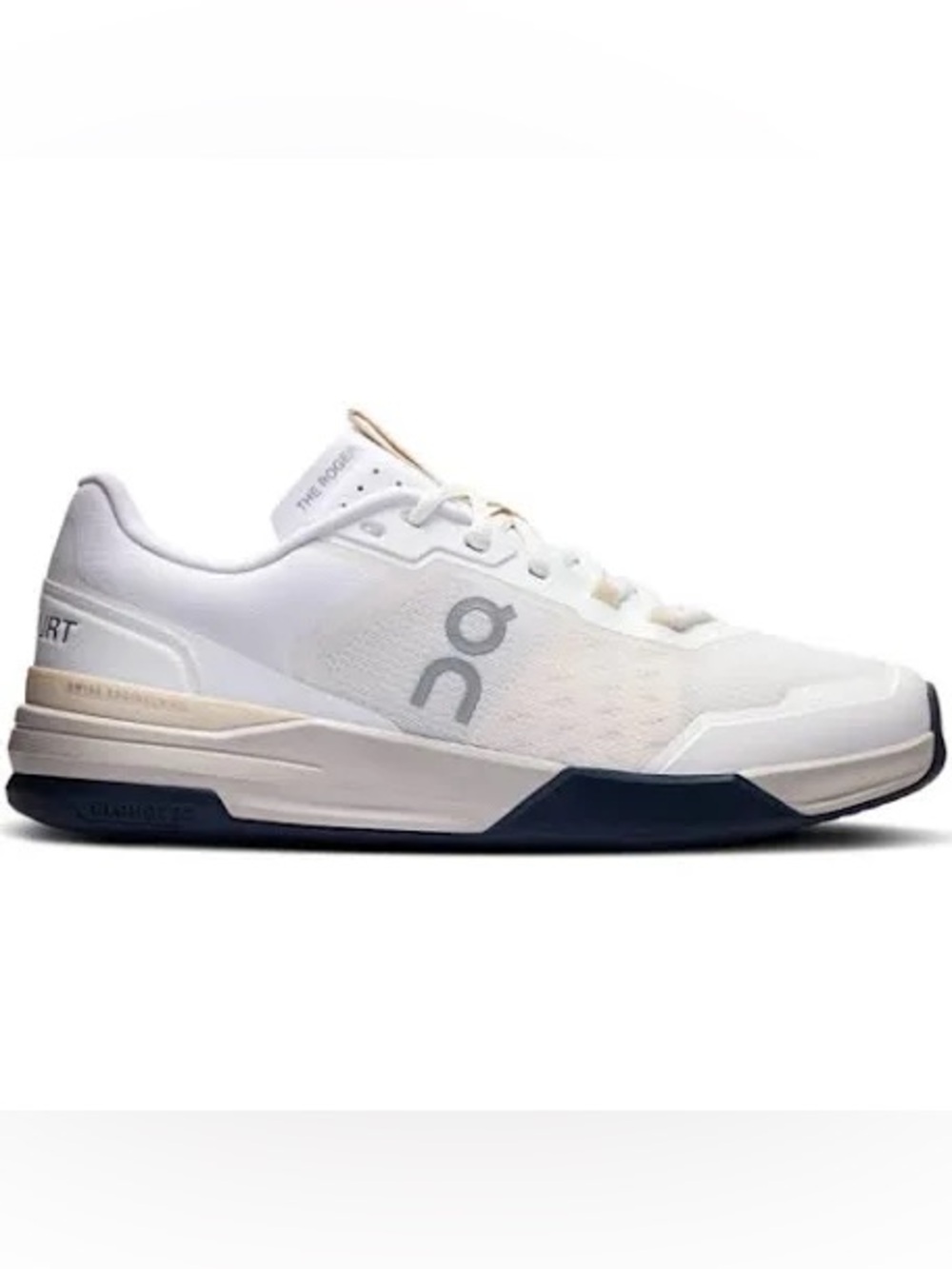 On The Roger Advantage Pro Clay tennis shoes in a white and cream colorway Sz 12